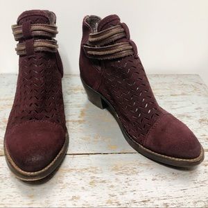 Circle G Perforated Suede Ankle Boots